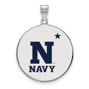 Sterling Silver U.S. Naval Academy XL Enamel Disc Pendant